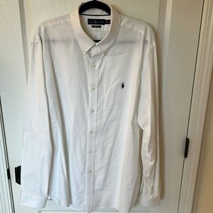 Ralph Lauren Performance Button Down Shirt In White Size XXL